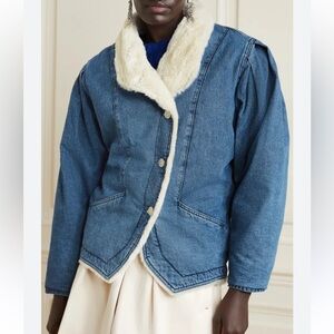 ISABEL MARANT Cotton Denim Dipauline faux-shearling jacket - Mint Condition
